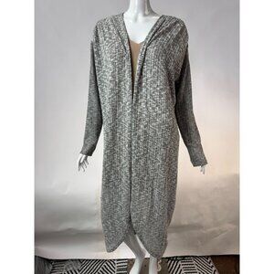 Anthropologie Gray Textured Knit Long Open Cardigan Large